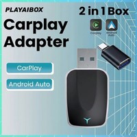 Adaptor CarPlay Nirkabel 2026 2 in 1 Kabel ke Nirkabel Android Auto 5.8GHz WiFi Bluetooth 5.0 Plug and Play untuk Mobil OEM Berkabel