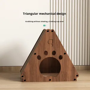 Kapalı kedi dinlenme ve oyun için üçgen tasarım karton ambalaj ile Modern çevre dostu Premium kedi tırmalama sütunu - Product Image 2