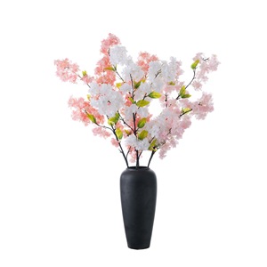 Bonsaï de fleurs artificielles CallaFloral, fleurs de cerisier blanches et rose champagne, pour décoration de mariage et de maison - Product Image 5