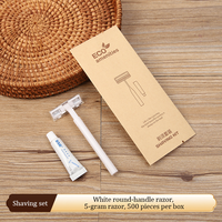 Kit de toilette jetable pratique et portable pour hôtel, sept pièces, en paille, emballé dans du papier kraft, origine Chine, OEM/ODM