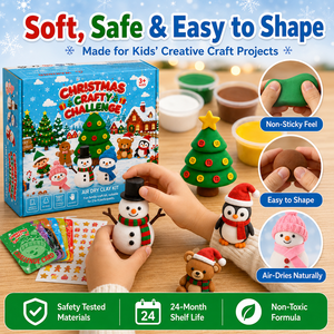 Kit de Arcilla para Manualidades Navideñas al por Mayor, Set de Arcilla de Modelado de Secado al Aire de 12 Tazas para Fiestas Familiares y Escuelas, Marca Privada, Listo para FBA, OEM - Product Image 5