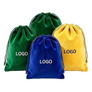 Pochette en velours à cordon coulissant multicolore, sac de rangement en velours pour bijoux, cadeaux, boucles d'oreilles, colliers, montres, sac anti-poussière, vente en gros - Product Image 1