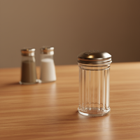 Distributeur d'épices en verre transparent 12oz, réglable en finesse, avec couvercle métallique écologique, compatible lave-vaisselle, pour cuisine et table.