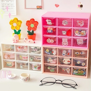 Clear Nine-grid Storage Box Drawer Organization Girl Bedroom Decor Cosmetic Makeup Organizer