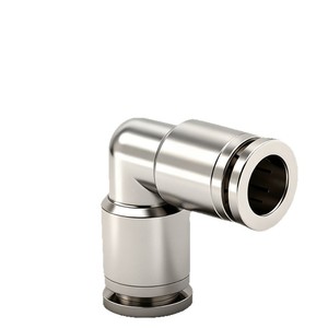 Copper Nickel Plated Pneumatic <b>Quick</b> <b>Connector</b> Right Angle Bend PV6 8 10 12 High Pressure Resistant - Product Image 1