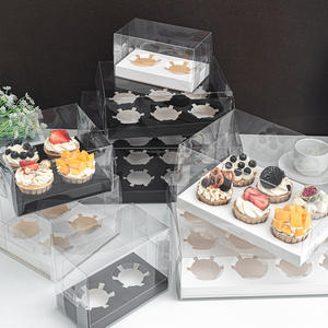 Vente en gros Boîte d'emballage pour cupcakes à 2/4/6/12 compartiments Conteneur transparent jetable pour pâtisserie et boulangerie Boîtes pour animaux de compagnie - Product Image 3