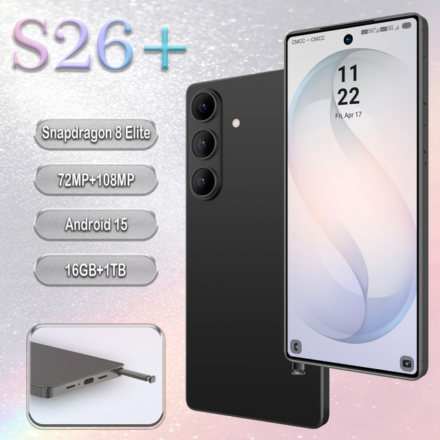 2026 New Arrival S26+ Android Smartphone Real 4G Network 8000mAh Big Battery Long Standby