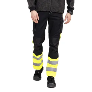 Hi Vis Trademark Work Pants für Herren aus robustem Canvas-Stoff mit Cargo Space-Hosenträgern für Herren