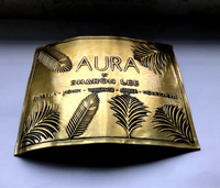 Etiqueta de Lujo para Botella de Perfume, con Relieve 3D en Dorado, de Estaño/Peltro