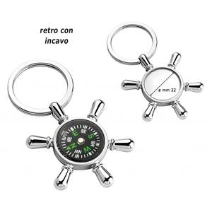 Mini boussole nautique porte-clés, format de roue de bateau, pour la navigation, avec étui en plastique, pour l'escalade, le camping et la randonnée - Product Image 1