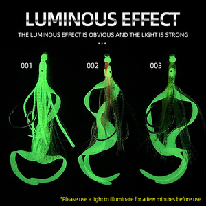 WEIHE-Appâts de pêche en eau salée, 2 crochets, plumes lumineuses - Product Image 3