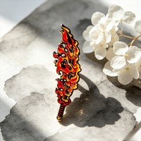 Épingles en émail et badges de revers en alliage de zinc, motifs Flamme, Serpent d'eau, Éclair, Papillon, Épée, pour les fans