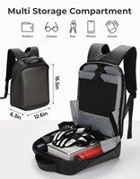 Sac à dos pour ordinateur portable à coque rigide avec LED, sac de moto étanche avec rangement pour casque, écran programmable, sac à dos de voyage