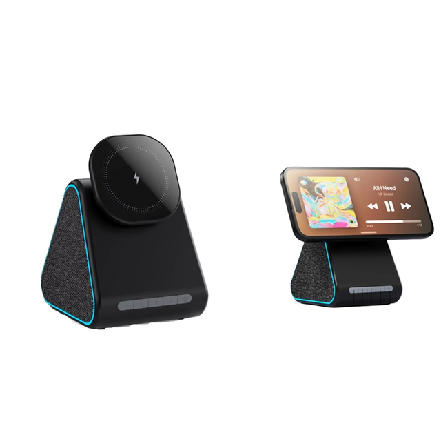 Portable 15W Fast Charging Magnetic Wireless Phone Stand with Type-C Port, Compatible with Speaker and Desktop Chargers