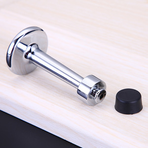 Butée de porte en alliage de zinc à fixation au sol avec embout en caoutchouc, design minimaliste durable pour salle de bain - Product Image 2