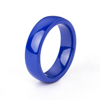 Gostar Hommes et Femmes En Stock Simple Doigt Bijoux 6mm Haute Tactile Blanc Noir Jaune Vert Blanc Core Bague En Céramique