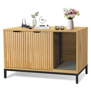 <strong>Cat</strong> <strong>Litter</strong> Box Enclosure <strong>Furniture</strong> <strong>Litter</strong> Box Enclosure with Mat Concealed <strong>Cat</strong> House <strong>Furniture</strong> with Hooks - Product Image 1