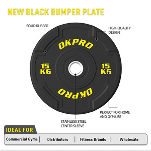 OKPRO Factory Commercial Gym Barbell <strong>Bumper</strong> <strong>Weight</strong> Plate - Product Image 3