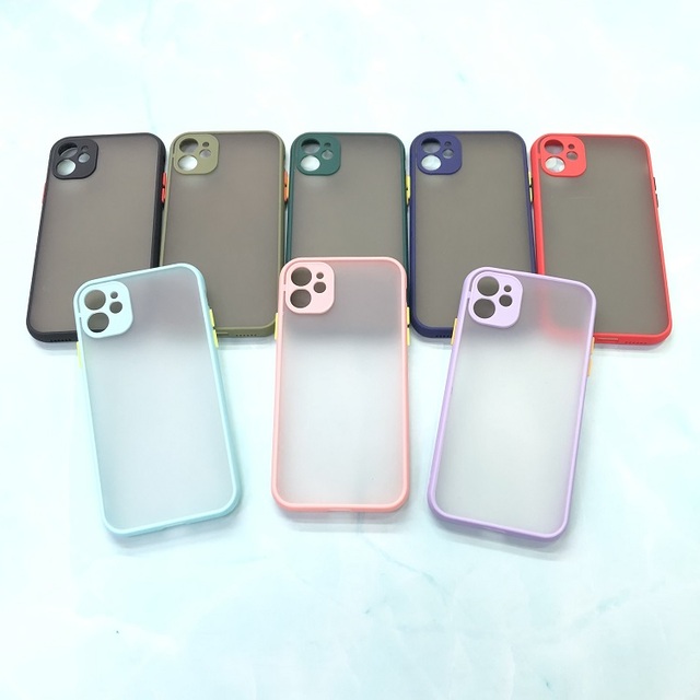 Fashion Mixed Color Translucent Matte PC Hard Back TPU Hybrid Cover Phone Case for xiaomi Poco X3 Nfc samsung Note 20 Pro