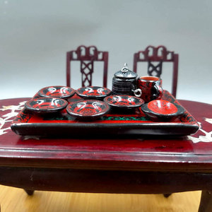 Rongshang Miniature Ceramic Mawangdui Lacquerware Tableware, Role-playing S, Accessories, Antique Mini Fo