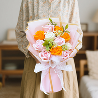 Vente en gros de savon artisanal, bouquet de fleurs de rose préservées, nouveau design, cadeau pour la Saint-Valentin, Noël, Pâques, fête des mères, fleur naturelle