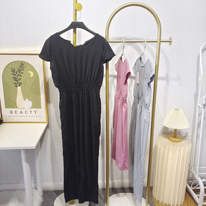 Tuta minimalista personalizzata tuta estiva monopezzo tinta unita vestiti famiglia <span class=keywords><strong>madre</strong></span> e bambino comoda tuta grigia - Product Image 3