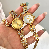Reloj de Pulsera de Cuarzo para Mujer Butterfly, Diseño de Moda de Lujo, Resistente al Agua 30M, para Oficina y Uso Diario