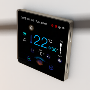 Nhà Sản Xuất Bán Hàng Trực Tiếp 2/4 Ống AC 220V Tuya Wifi Cảm Ứng Đầy Đủ Màu Sắc Màn Hình Cuộn Dây Quạt Đơn Vị Tầng Sưởi Ấm Nhiệt - Product Image 5