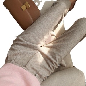 Pantalones Palazzo de lana de espiga 2025 para mujer, <span class=keywords><strong>monos</strong></span> <span class=keywords><strong>ajustados</strong></span> de cintura media de cintura alta, Pantalones rectos informales planos para primavera y otoño - Product Image 5