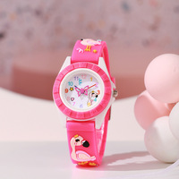 Nouvelle montre numérique à quartz pour enfants 2025, bracelet en silicone, motif animaux mignons, petite montre ronde pour enfants