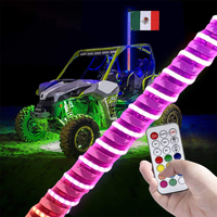 COB RGB 2FT 3FT 60cm Hyper LED Fat Whip Light Mining Buggi Spiral 0.8inch Chasing Dancing APP Télécommande Car Light 12V