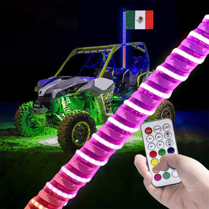 Luz LED COB <span class=keywords><strong>RGB</strong></span> de 2 pies, 3 pies, 60 cm, tipo látigo, para minería, buggy, espiral de 0.8 pulgadas, con efecto de persecución y baile, control remoto por aplicación, luz para coche de 12V - Product Image 3