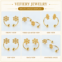 Boucles d'oreilles clous fleur en acier inoxydable plaqué or vintage en gros pour bijoux de mode de fête