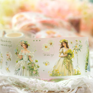 2 M/rollo de cinta para mascotas, ella <span class=keywords><strong>vino</strong></span> de flores, serie Flower Girl, Manual troquelado, Material, pegatinas de bucle - Product Image 3