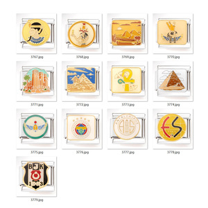 Astilla italiana encantos pulsera de acero inoxidable negro luz Luna forma hombres mujeres DIY pulsera Día de San Valentín módulo elástico regalo - Product Image 1