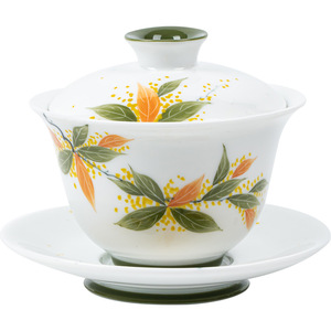 Hand Painted Osmanthus Three Piece Gaiwan Porcelain <b>Tea</b> Bowl With Lid Kung Fu <b>Tea</b> <b>Set</b> Household Use - Product Image 5