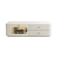 Table basse moderne en bois réglable style bonhomme de neige crème pour salon en appartements de petite taille - Mobilier de maison