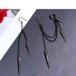 Stainless Steel Spike <b>Clip</b>-On Earrings Punk Gothic Style Dangle Ear <b>Hooks</b> Unisex Fashion Jewelry - Product Image 2