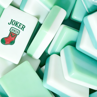 Jeu de Mahjong Américain Sans Soudure, Tuiles Acryliques Bicolores Effet Brise Océanique, Jeu de Société Minimaliste Fait Main pour le Divertissement