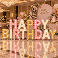 Lettres et chiffres néon lumineux pour joyeux anniversaire, 3ft 4ft, RGB, décoration de fête d'anniversaire