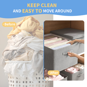 Hot bán vải lưu trữ thùng có nắp đậy có thể gập lại quần áo Closet Organizer 4 xử lý Hộp đồ chơi lưu trữ Cubes giỏ <span class=keywords><strong>container</strong></span> - Product Image 6