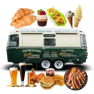Hotdog cart es minuman desain baru truk makanan sepenuhnya dilengkapi minuman ringan trailer makanan dapur seluler untuk dijual