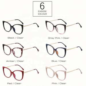 Gafas con Filtro de Luz Azul Transparentes Ópticas con Logotipo Personalizado, Modelo 2021, Montura de Metal TR90 con Diseño de Ojo de Gato para Mujer - Product Image 6