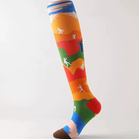 Nouvelles chaussettes de compression sportives pour hommes et femmes, chaussettes de mollet imprimées graffiti, chaussettes en nylon pour la corde à sauter et le cyclisme