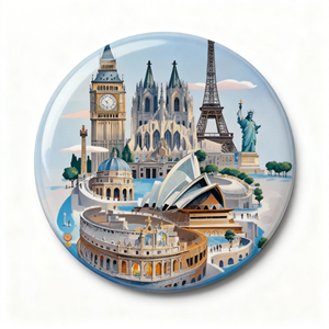 Pin <span class=keywords><strong>de</strong></span> Recuerdo <span class=keywords><strong>de</strong></span> Viajes Globales con <span class=keywords><strong>Collage</strong></span> <span class=keywords><strong>de</strong></span> Lugares Emblemáticos Mundiales - Product Image 1