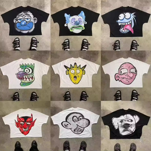 T-shirts pour hommes en coton 100% de haute qualité en gros, style streetwear Y2K, coupe ample, lettres régulières, imprimés numériques écologiques - Product Image 5