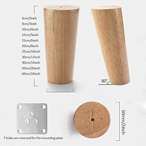 High-Quality Solid Wood Sofa Legs 4PCS/Set - <strong>Adjustable</strong> Height Heavy Duty <strong>Furniture</strong> <strong>Feet</strong> for Sofa/Couch/Bed Solid Wood Sofa Legs - Product Image 4