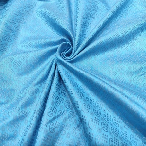 Premium Sea Blue Woven Poly Raw <b>Silk</b> <b>Fabric</b> Lightweight Quick-Dry Breathable Rich Texture Textile Fashion Apparel Home Textile - Product Image 4