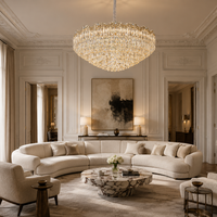 Lustre rectangulaire de luxe multi-couches en cristal pour salles à manger, îlots de cuisine, villas et espaces commerciaux haut de gamme.