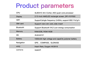 2GB + 16GB DM63 GPS Smart Fit Watch avec Wifi et carte Sim 4G Android 8.1 Système Bluetooth Caméra Vidéo IP67 Étanche Smartwatch - Product Image 5